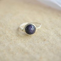 Handmade Blue Goldstone Ring