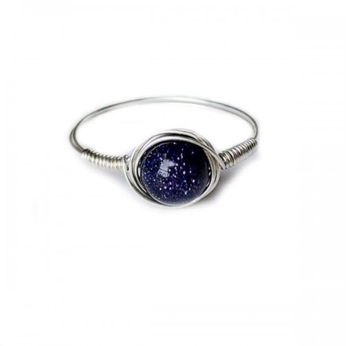 Handmade Blue Goldstone Ring