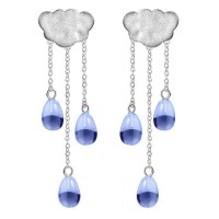 Nimbus Cloud Silver Dangle Earrings [3 Variants]