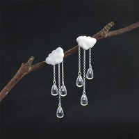 Nimbus Cloud Silver Dangle Earrings [3 Variants]