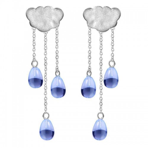 Nimbus Cloud Silver Dangle Earrings [3 Variants]