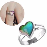 Adjustable Romantic Heart Mood Ring