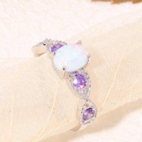 Pinfire Opal Wedding Ring