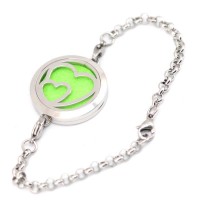 Love Hearts Stainless Steel Aromatherapy Bracelet