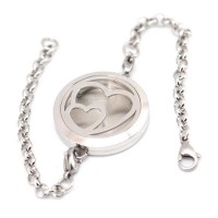 Love Hearts Stainless Steel Aromatherapy Bracelet