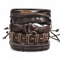 Braided Leather Stackable Bracelet [Place of 5] [8 Variations]