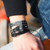 Braided Leather Stackable Bracelet [Place of 5] [8 Variations]