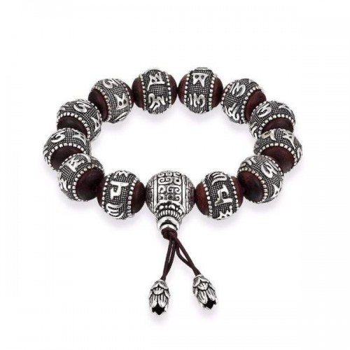 Antique Amulets Sandalwood Beads Bracelet