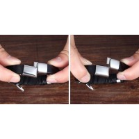 Geometric Leather Stainless Steel Magnetic Wrap Bracelet [2 Variants]