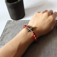 Red Sanderswood Mala Prayer Beads Bracelet