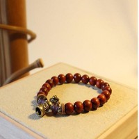 Red Sanderswood Mala Prayer Beads Bracelet