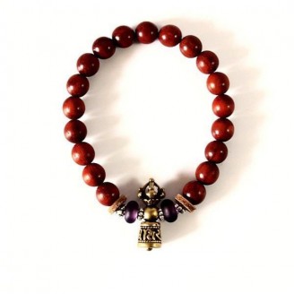 Red Sanderswood Mala Prayer Beads Bracelet