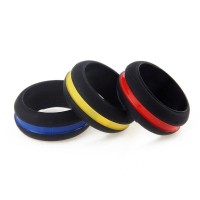 Vintage Multi-color Sports Silicone Ring Set [Set of 3]