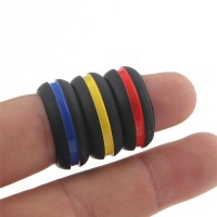 Vintage Multi-color Sports Silicone Ring Set [Set of 3]