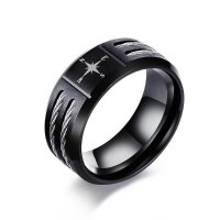 Stainless Steel Cable Titanium Band Ring