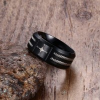 Stainless Steel Cable Titanium Band Ring