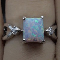 Frosted Quad Ablaze Opal Ring