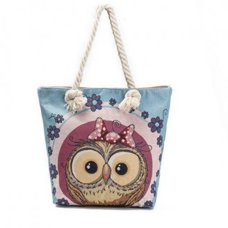 Adorable Owl Canvas Tote Bag