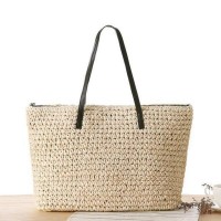 Casual Recycled-Straw Neutral Tote Bag [4 Variants]